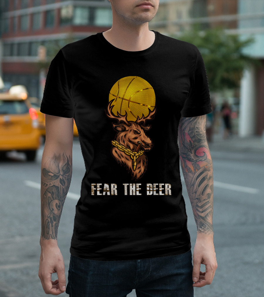 Fear the Deer Milwaukee Basketball Buc Iconic T-Shirt