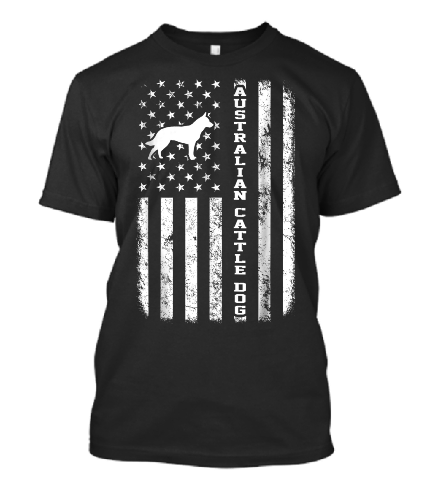 Australian Cattle Dog American Flag Stars Stripes T-Shirt