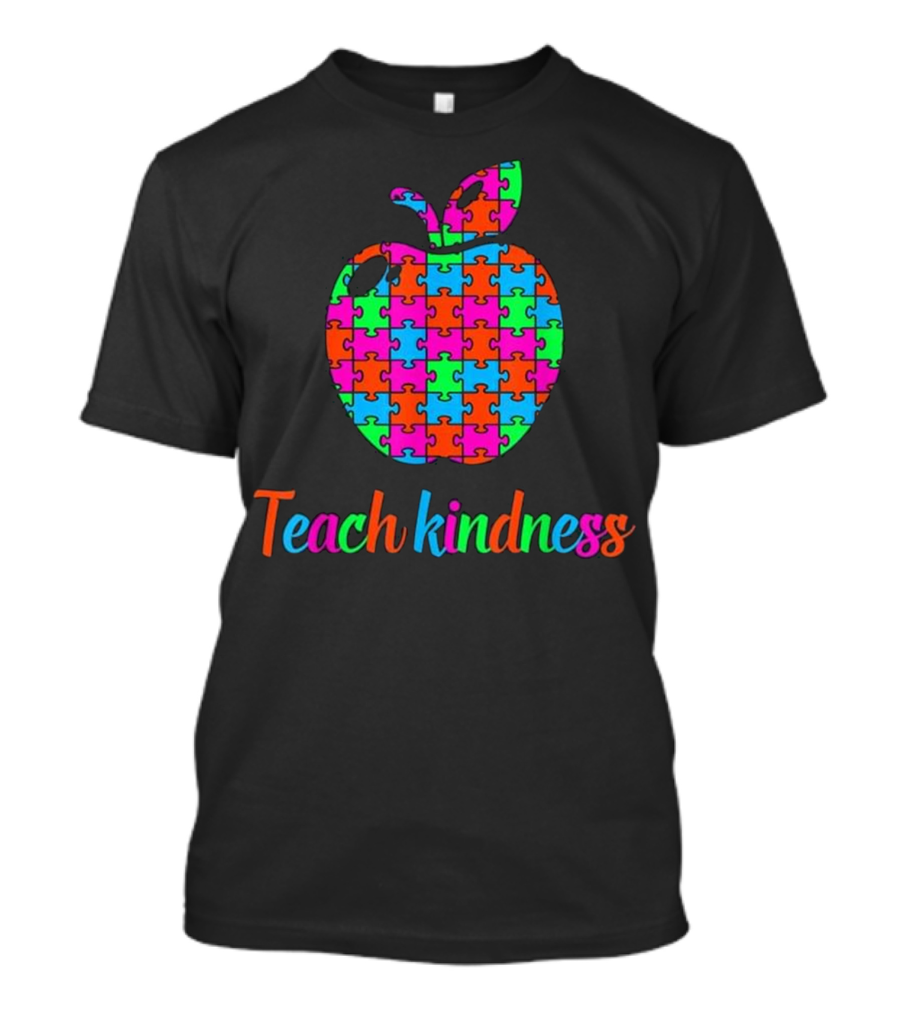 Teach Kindness Autism Puzzle Apple T-Shirt