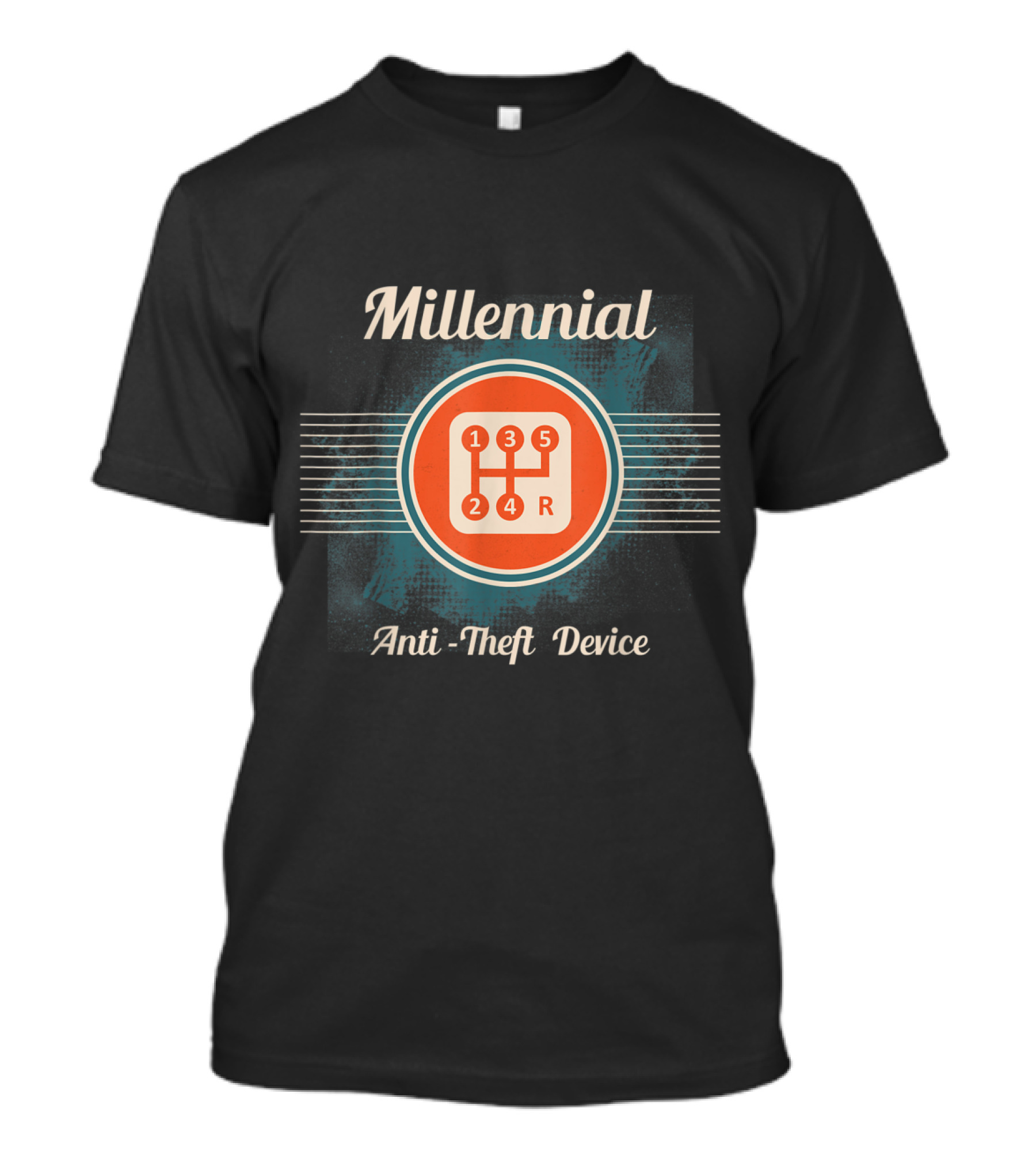 Millennial Anti-Theft Device Gear Shift T-Shirt