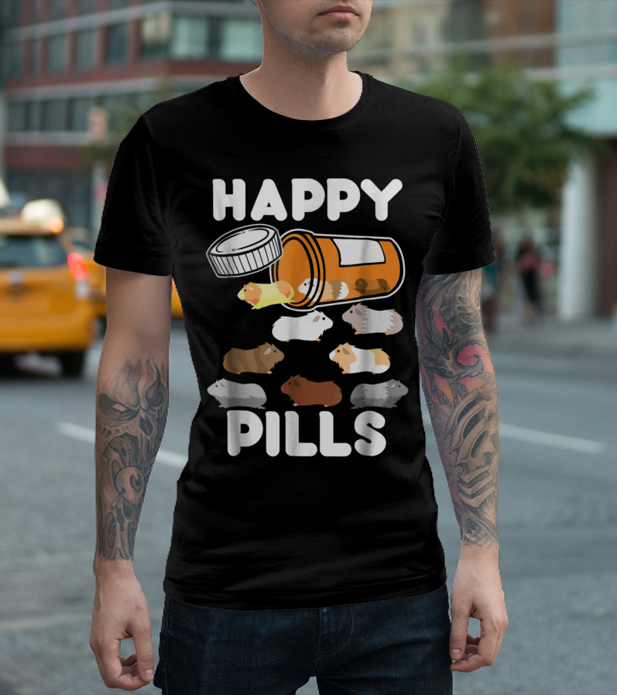 Happy Pills Guinea Pigs Fun Bottle Tumble T-Shirt