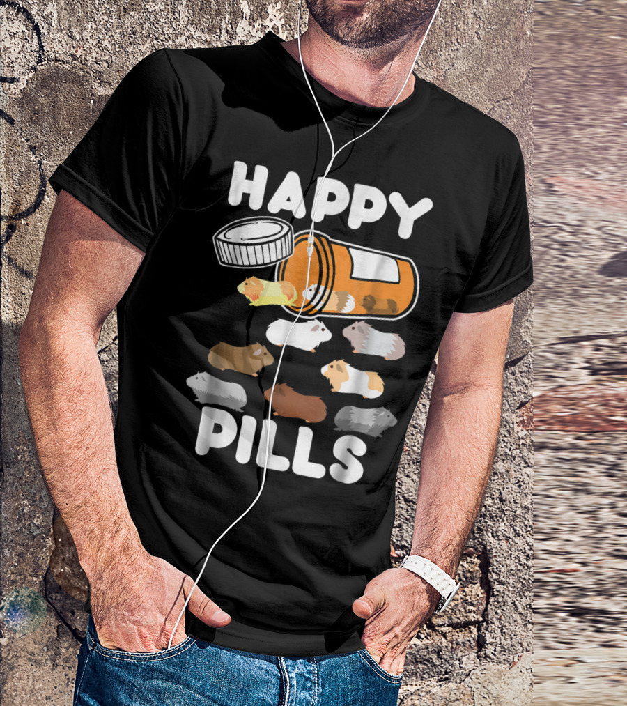 Happy Pills Guinea Pigs Fun Bottle Tumble T-Shirt