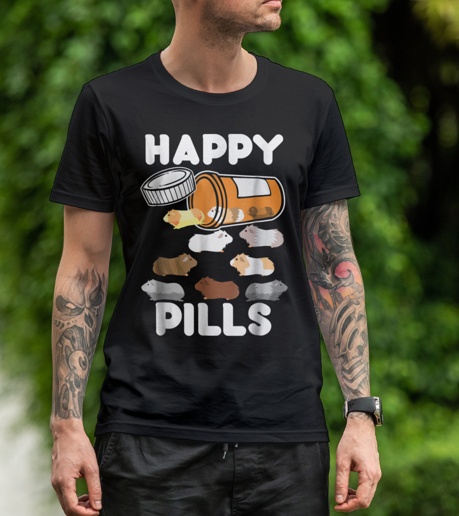 Happy Pills Guinea Pigs Fun Bottle Tumble T-Shirt