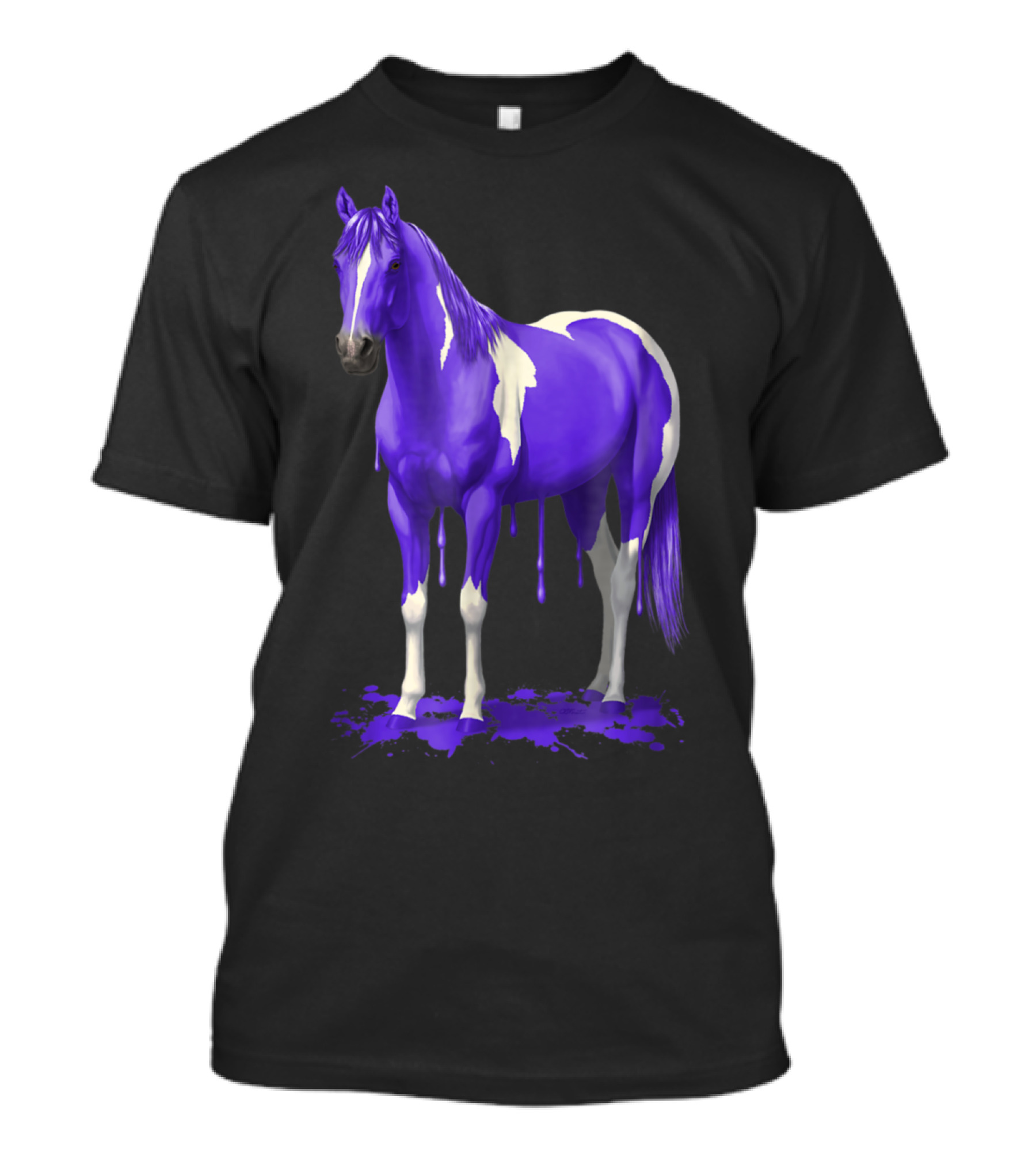 Funny Purple Wet Paint Tobiano Horse T-Shirt