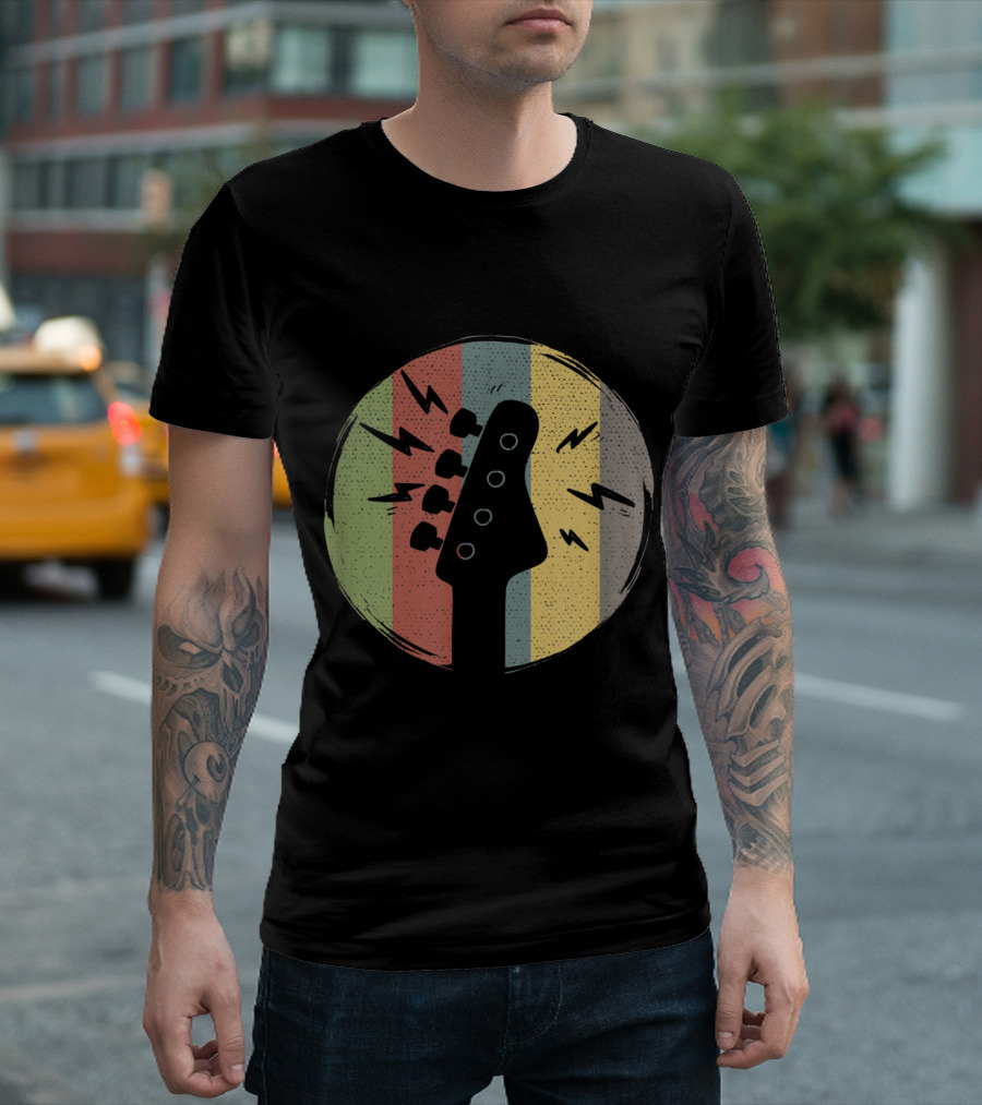Awesome Bass Guitarist Vintage Stripes T-Shirt