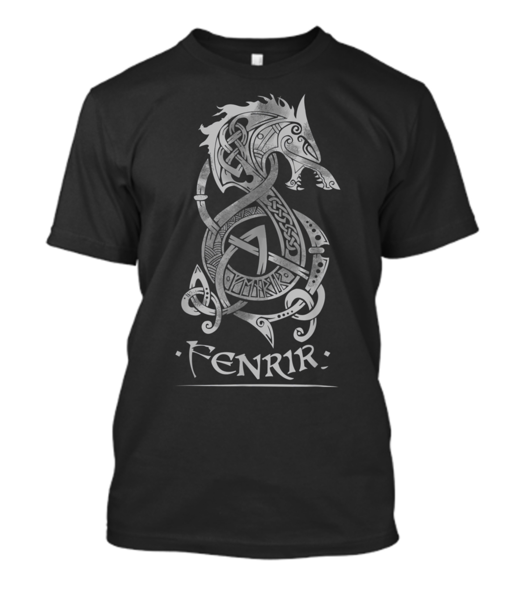 Fenrir Wolf Norse Mythology Viking Knotwork T-Shirt
