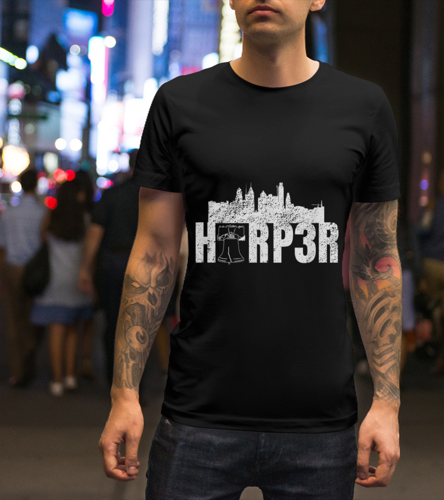 Philadelphia Skyline Harper Liberty Bell Skyline PR3R T-Shirt
