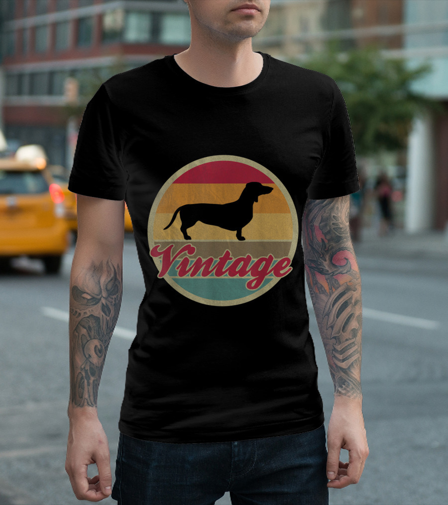 Vintage Dachshund Dog Retro 70's T-Shirt