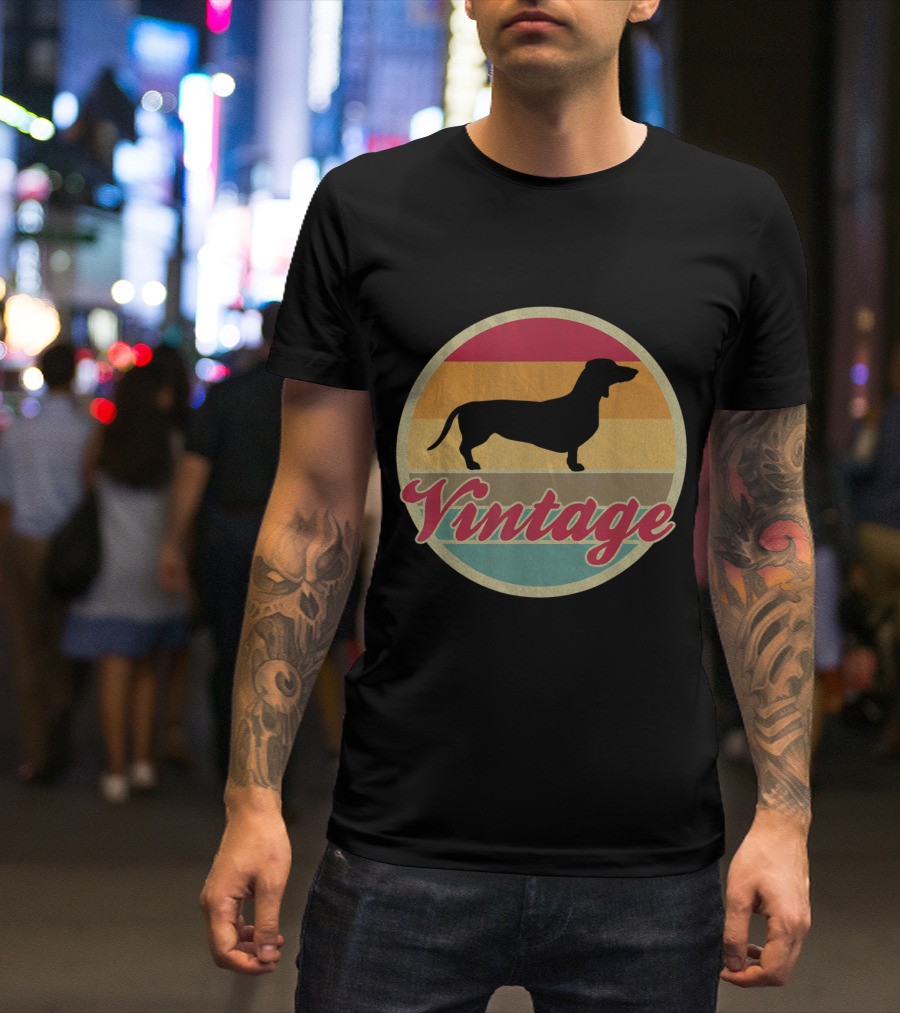 Vintage Dachshund Dog Retro 70's T-Shirt