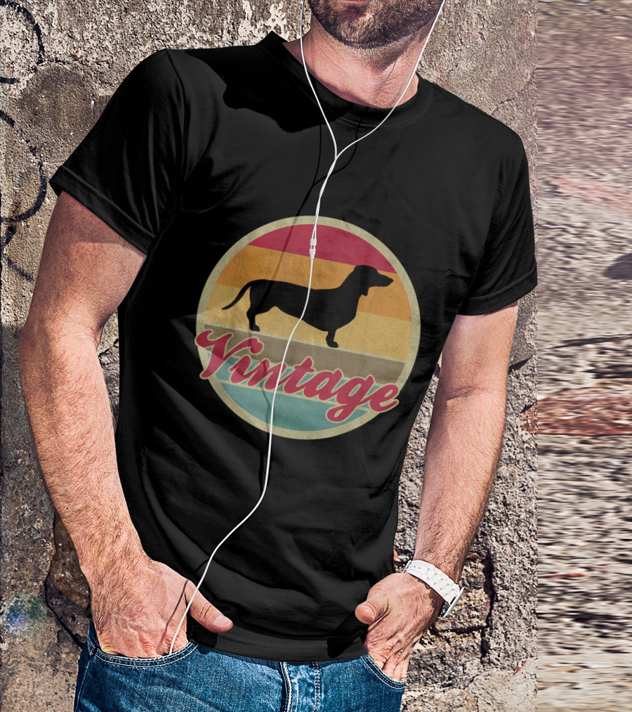 Vintage Dachshund Dog Retro 70's T-Shirt