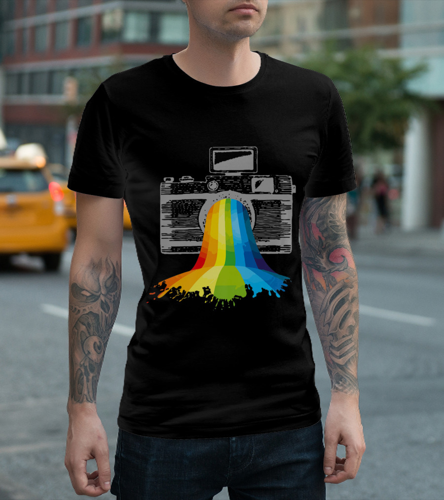 Camera Rainbow Photography Pho Retro T-Shirt