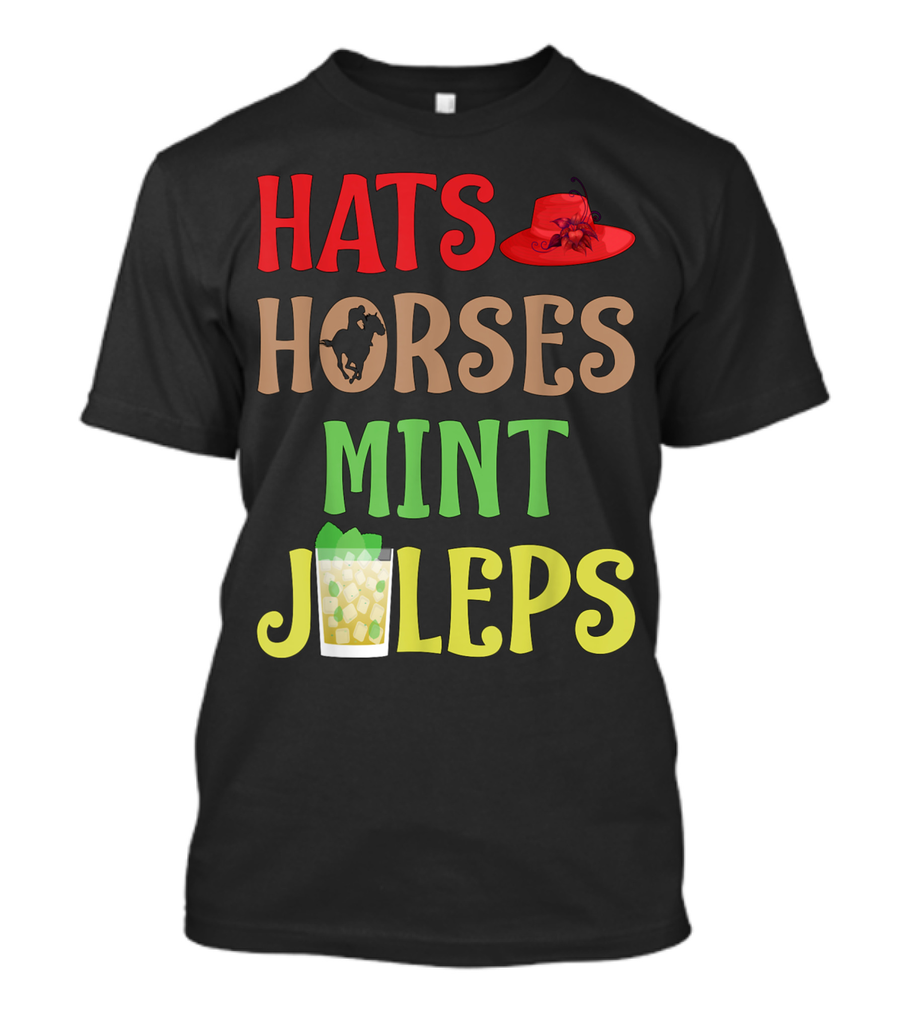 Hats Horses Mint Juleps Red Hat Cowboy Horse Drink T-Shirt