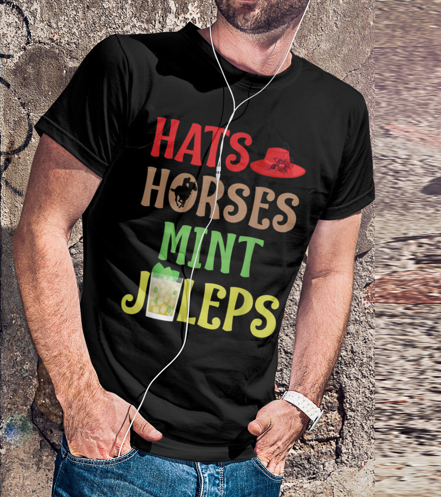 Hats Horses Mint Juleps Red Hat Cowboy Horse Drink T-Shirt