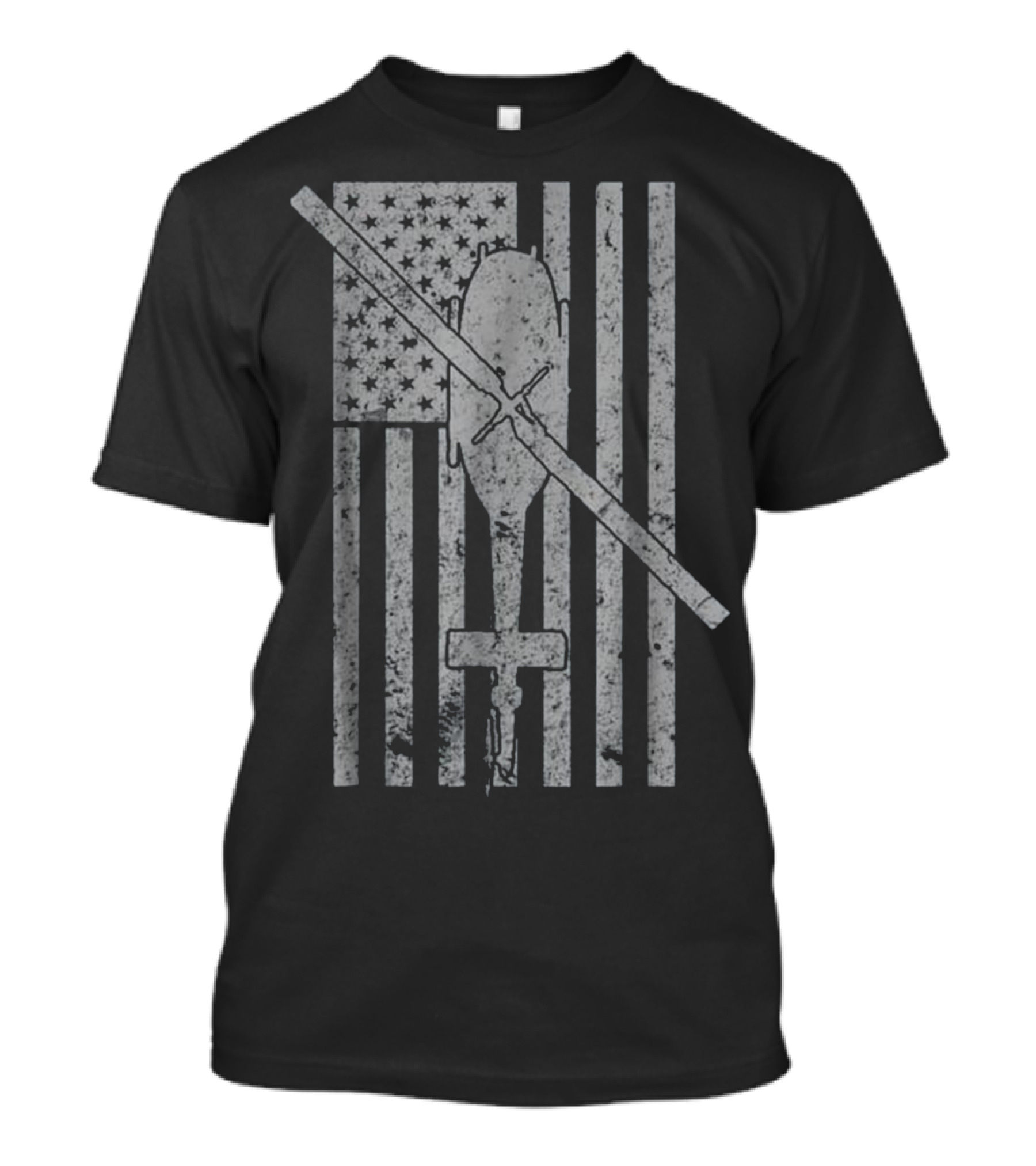 UH 1 Iroquois Huey American Flag Helicopter Vintage Military T-Shirt