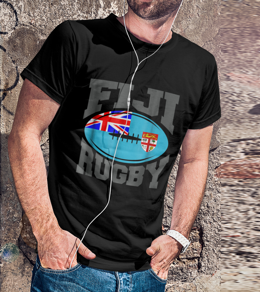Fiji Rugby Jersey With Fiji Flag T-Shirt