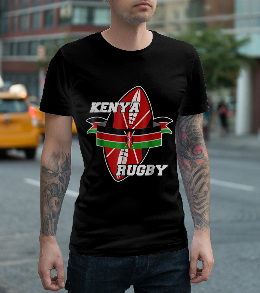 Kenya Rugby Flag Emblem Player Sports T-Shirt