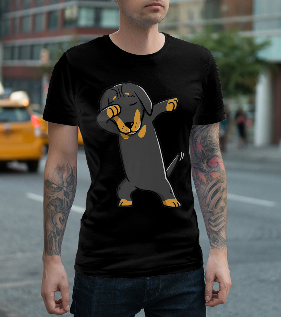 Dachshund Kids Funny Dachshund Dabbing Dog T-Shirt