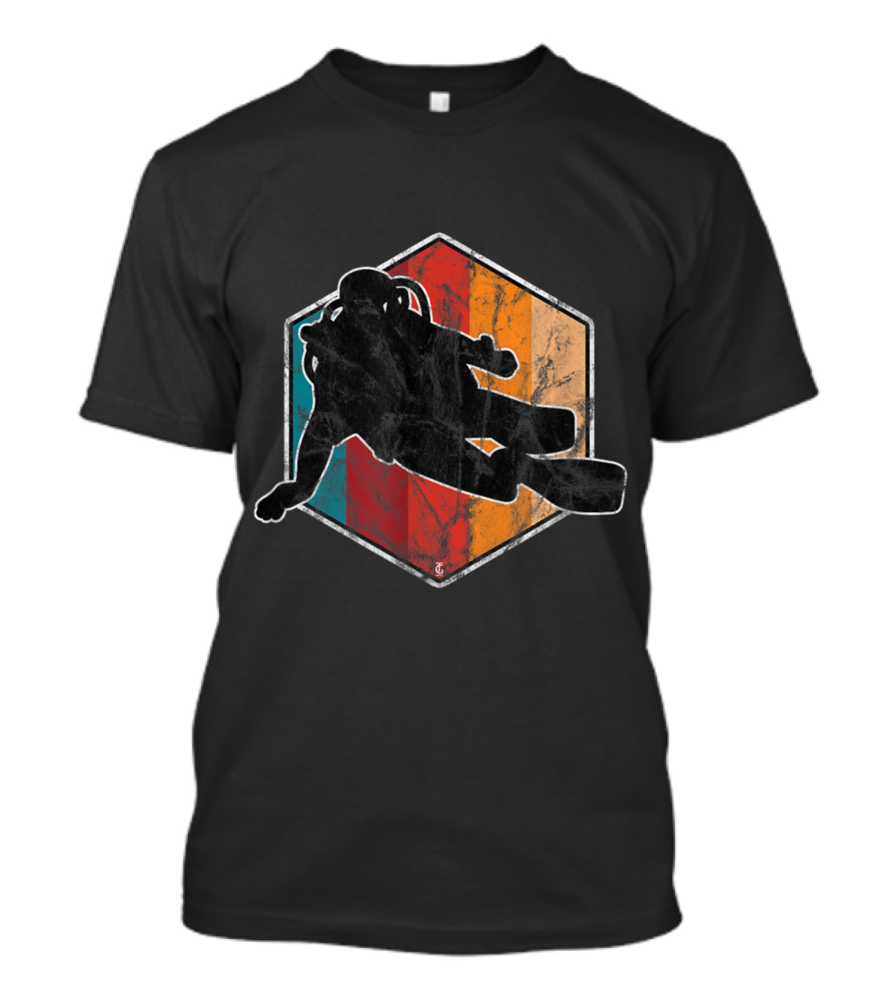 Awesome Scuba Diving Diver Silhouette Vintage Retro Hexagon T-Shirt