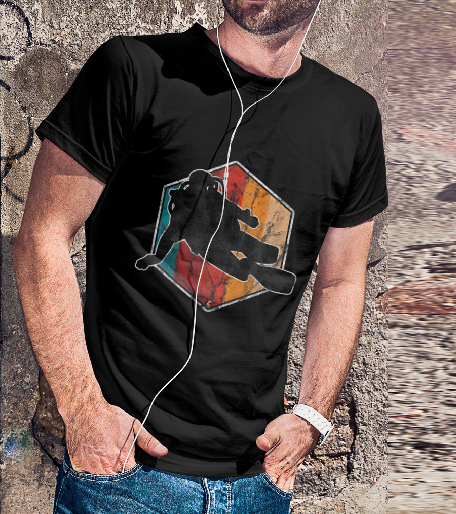 Awesome Scuba Diving Diver Silhouette Vintage Retro Hexagon T-Shirt