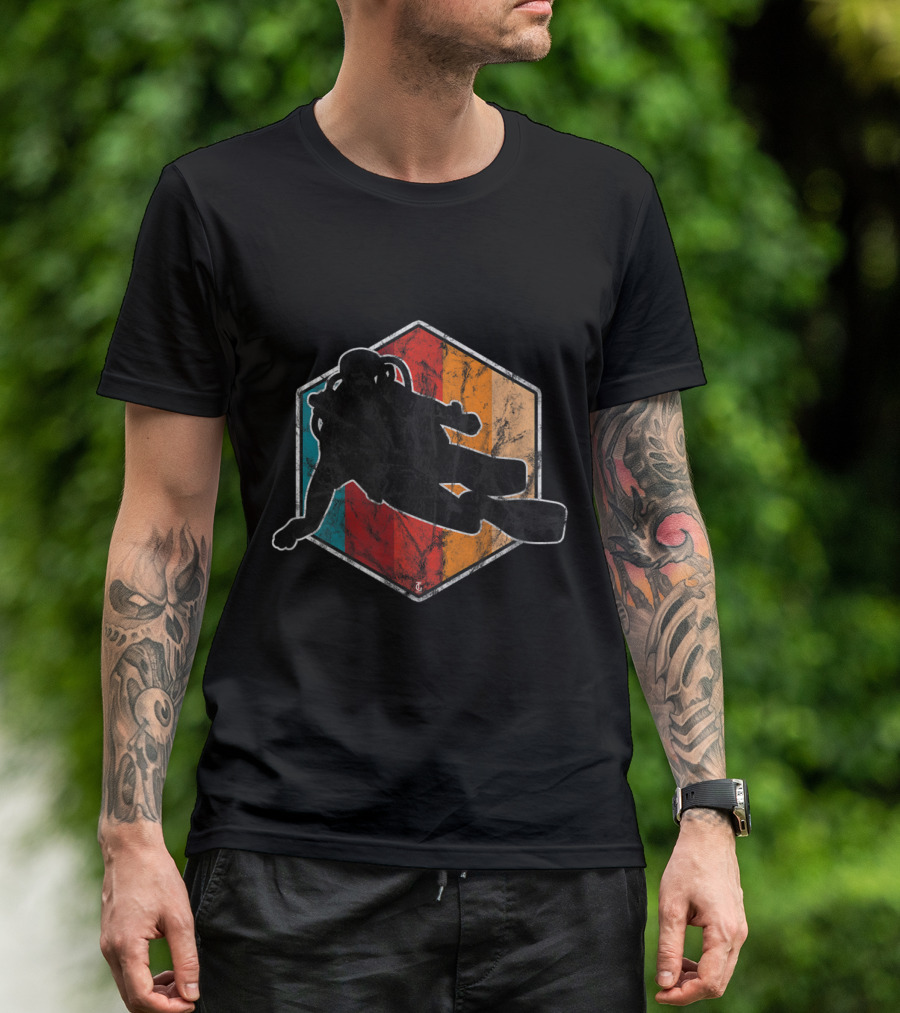 Awesome Scuba Diving Diver Silhouette Vintage Retro Hexagon T-Shirt