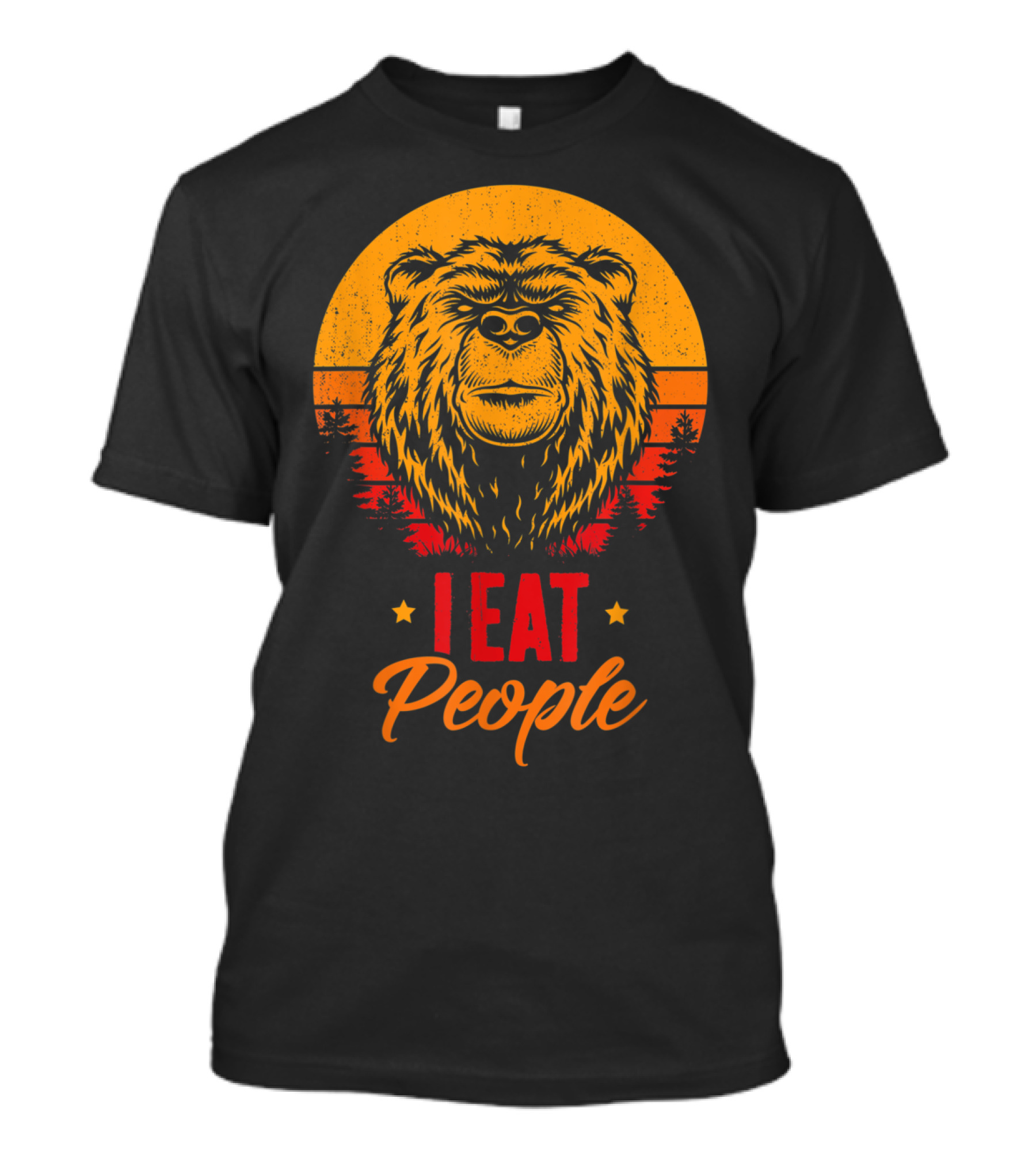 I Eat People Bear Sunset Camping Hiking Fun T-Shirt