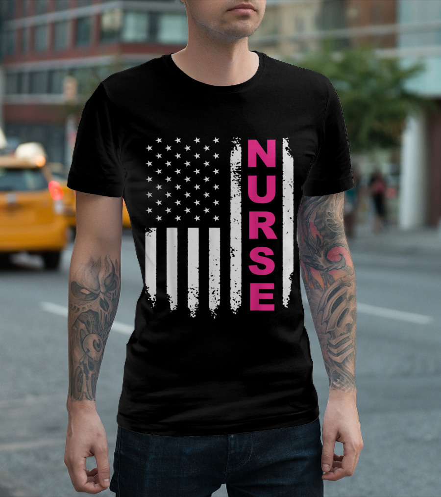 Awesome Nurse American Flag Nurse T-Shirt