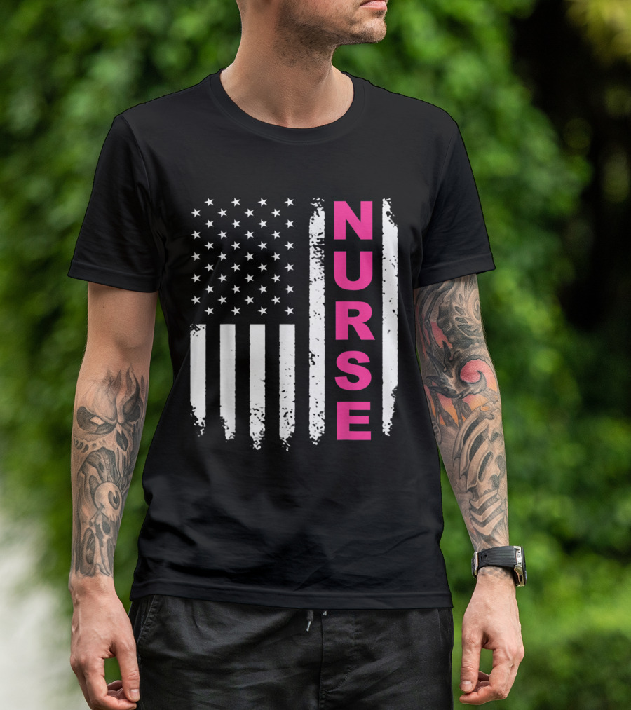 Awesome Nurse American Flag Nurse T-Shirt