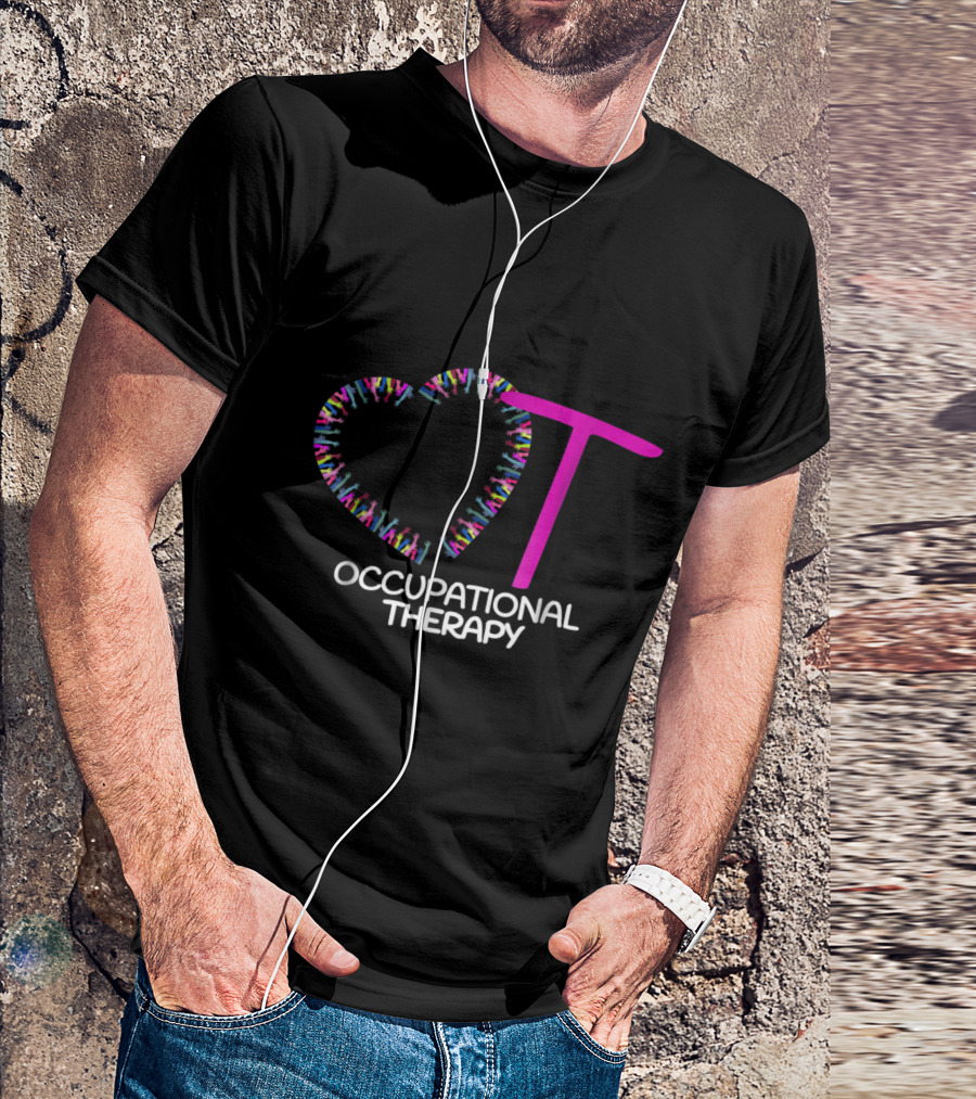 Heart OT Occupational Therapy Colorful Therapist T-Shirt