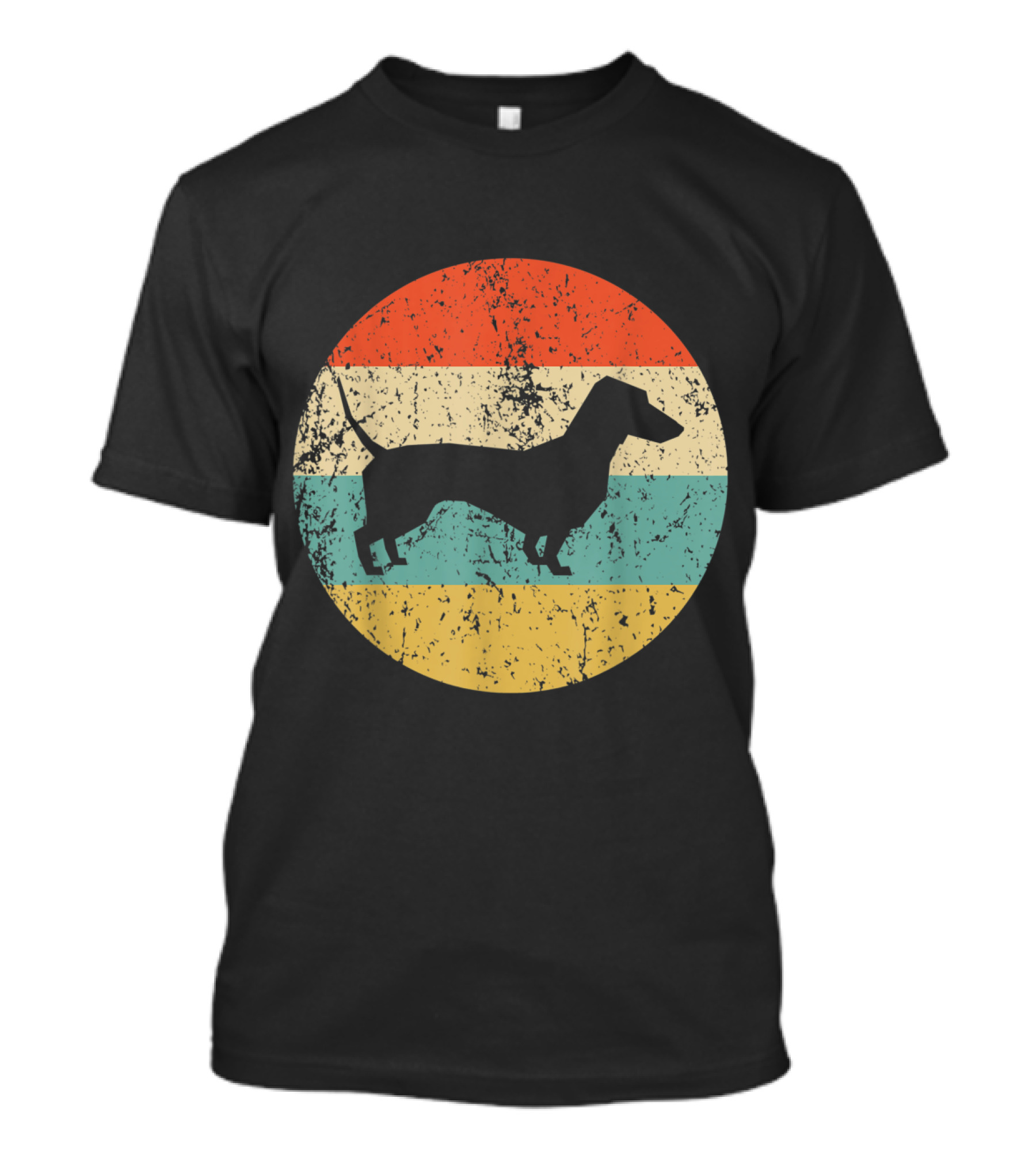 Dachshund Vintage Dachsh Retro Striped T-Shirt