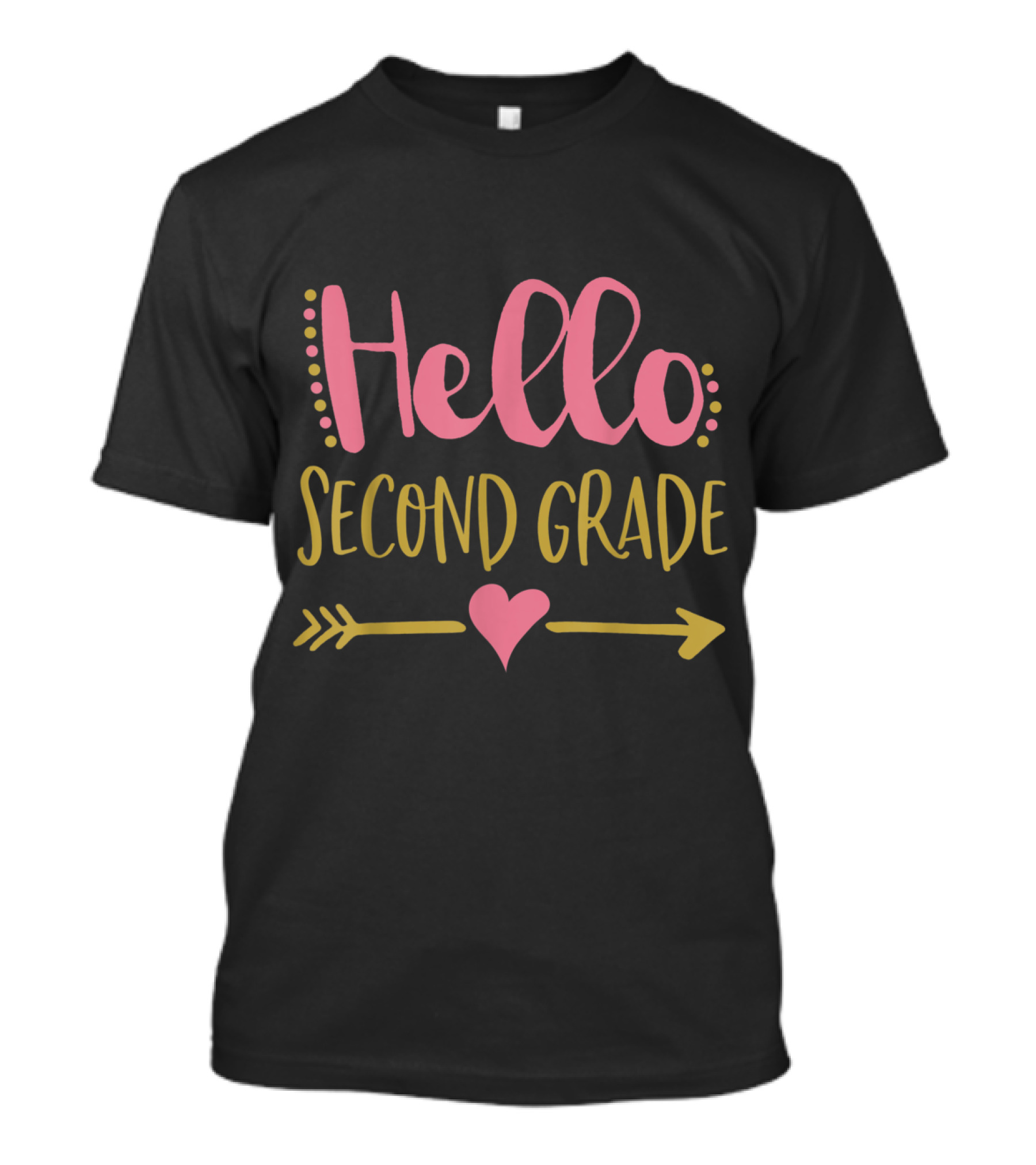 Hello Second Grade Team Teacher Heart Arrow T-Shirt