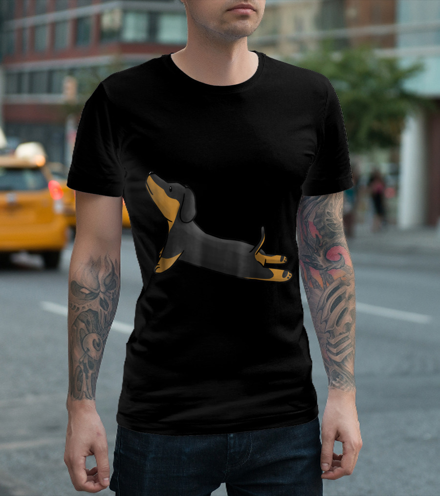 Dachshund Cobra Pose Yoga Stretch T-Shirt