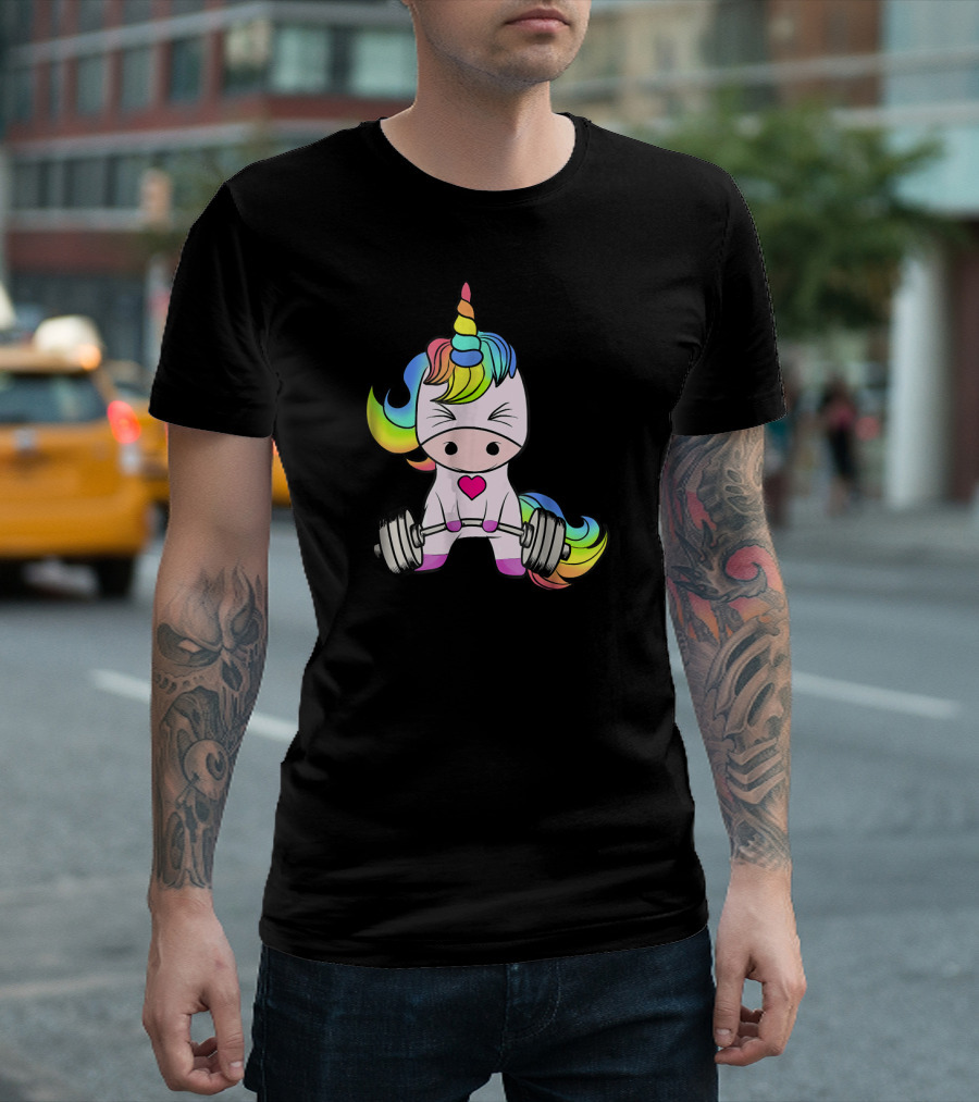 Unicorn Lifting Weights At Unicorn Gym T-Shirt