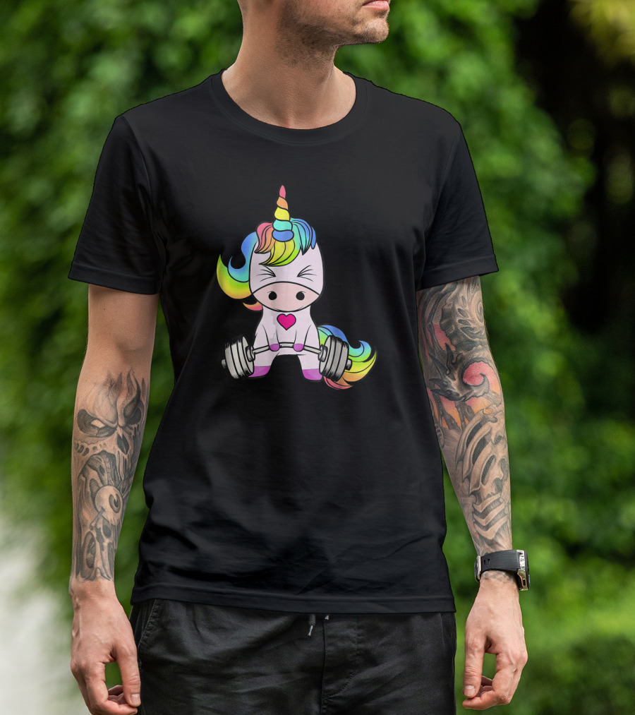 Unicorn Lifting Weights At Unicorn Gym T-Shirt