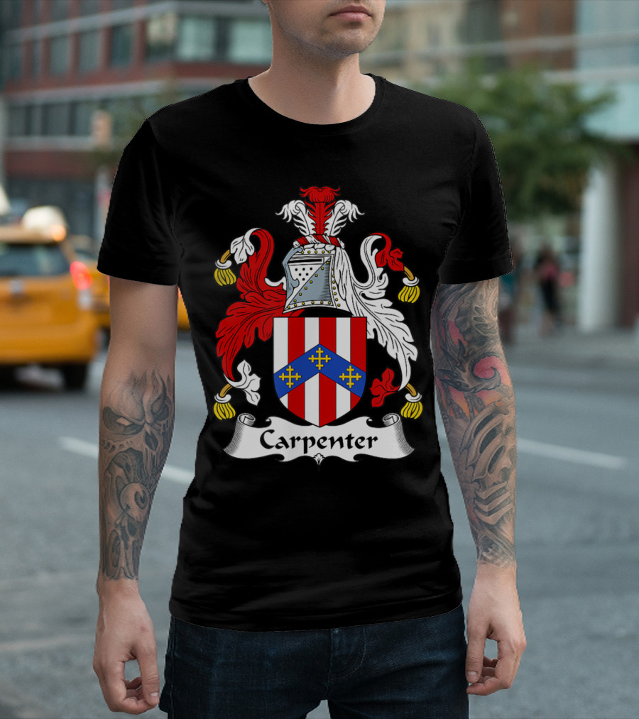 Carpenter Family Crest Coat of Arms Heraldic Shield T-Shirt