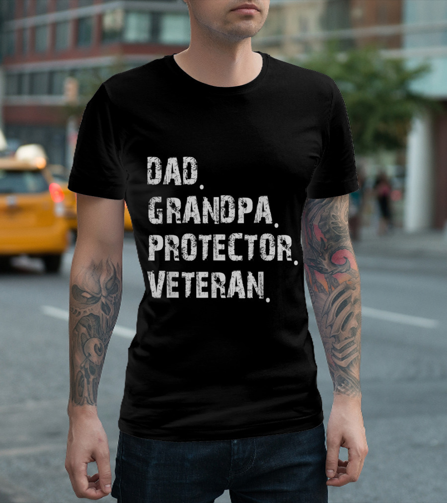 Dad Grandpa Protector Veteran for Gran T-Shirt