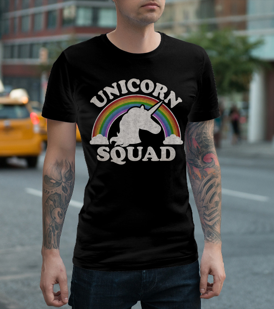 Unicorn Squad Rainbow Clouds T-Shirt