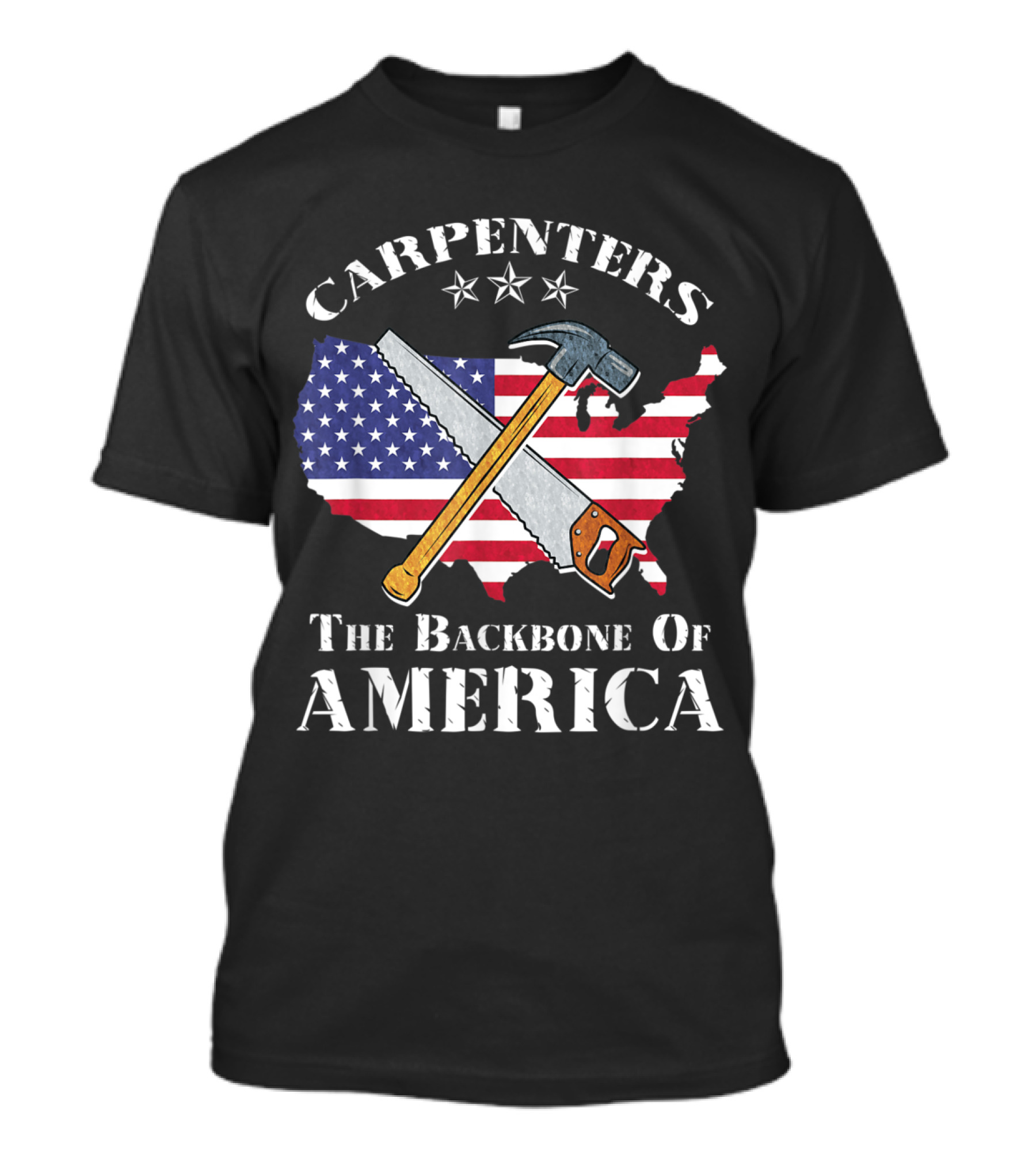 Carpenters American Flag The Backbone Of America T-Shirt