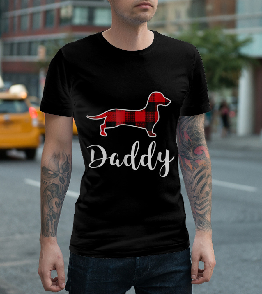 Daddy Buffalo Plaid Dachshund T-Shirt