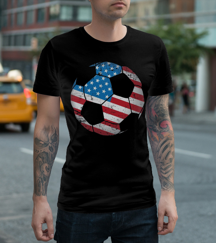 United States Soccer Flag Ball T-Shirt