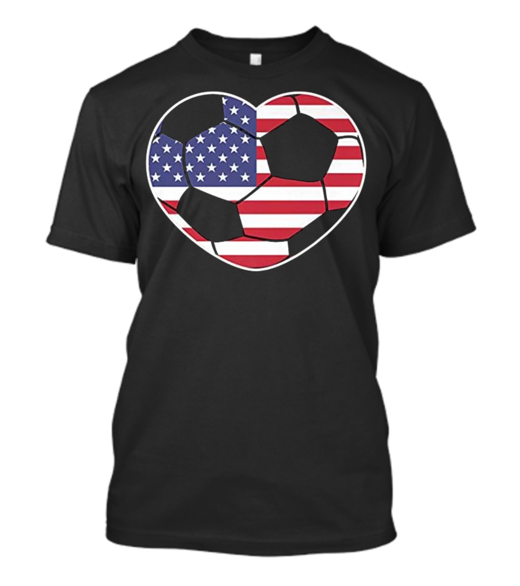 United States Flag Heart Soccer Jersey T-Shirt