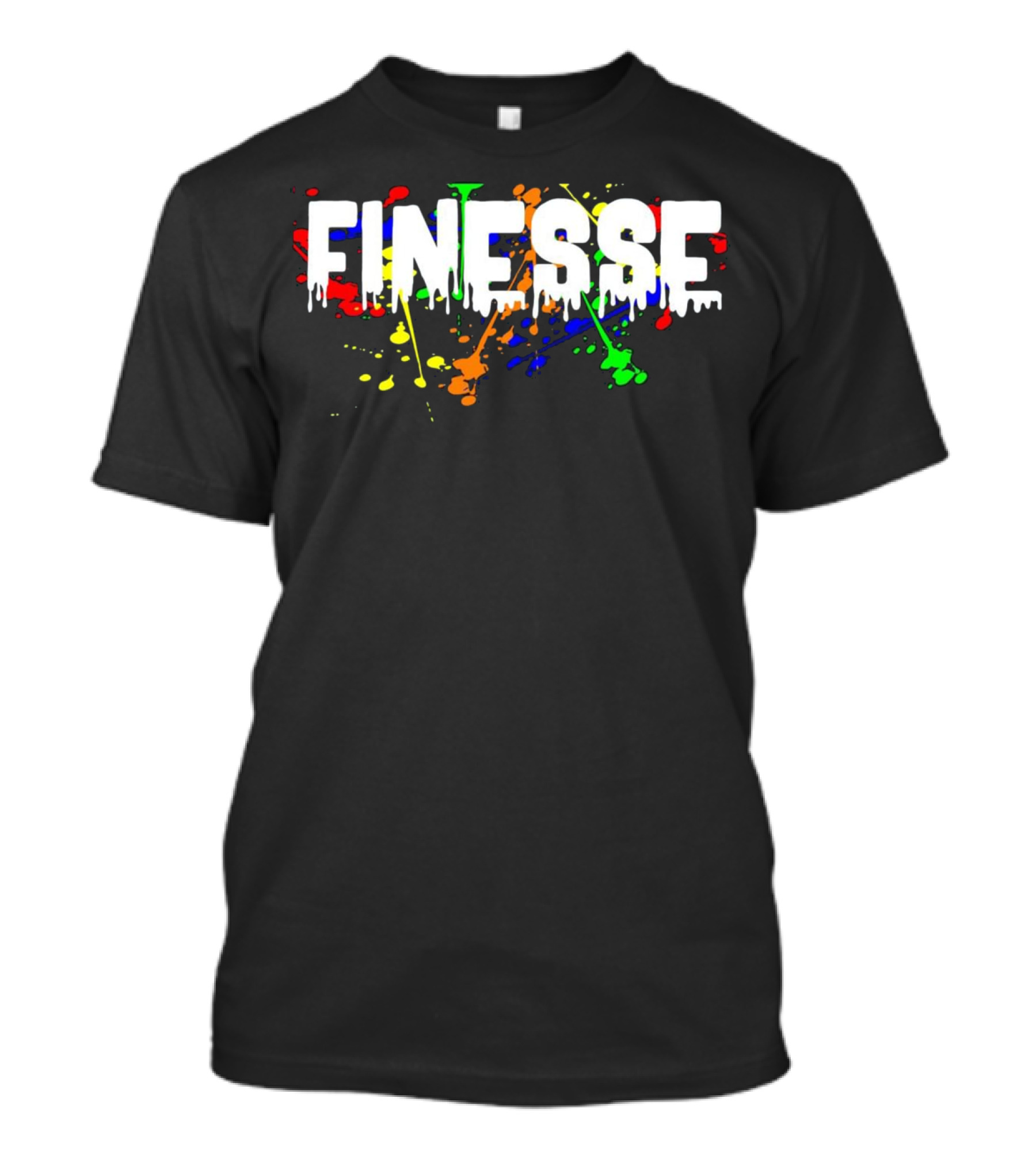 Urban Hip Hop Finesse Colorful Paint Splatter T-Shirt