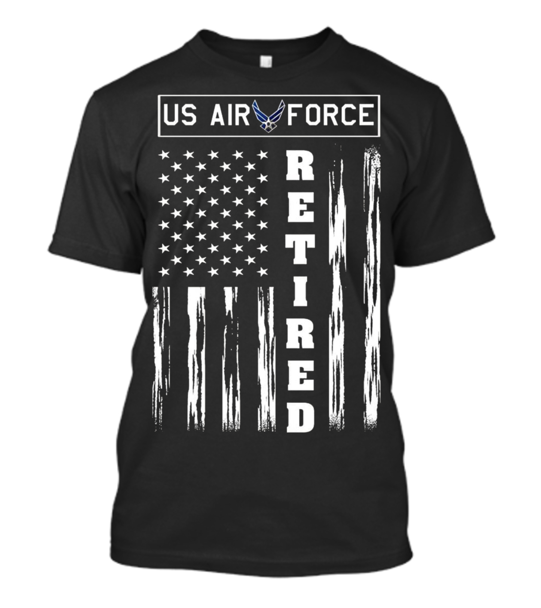 US AIR FORCE Retired American Flag T-Shirt