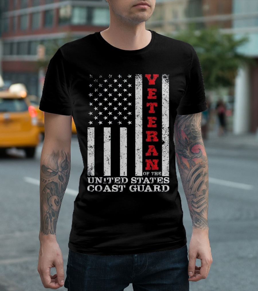 Veteran of the United States Coast Guard American Flag T-Shirt
