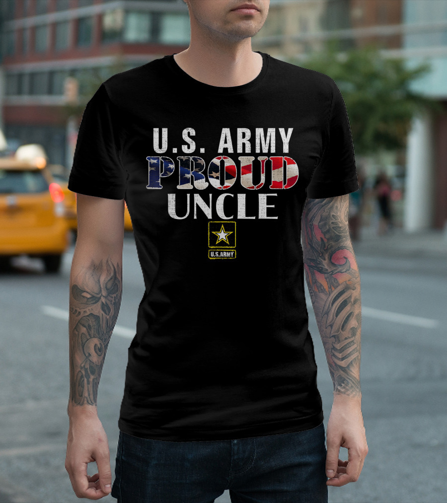 U.S. Army Proud Uncle American Flag U.S. Army T-Shirt