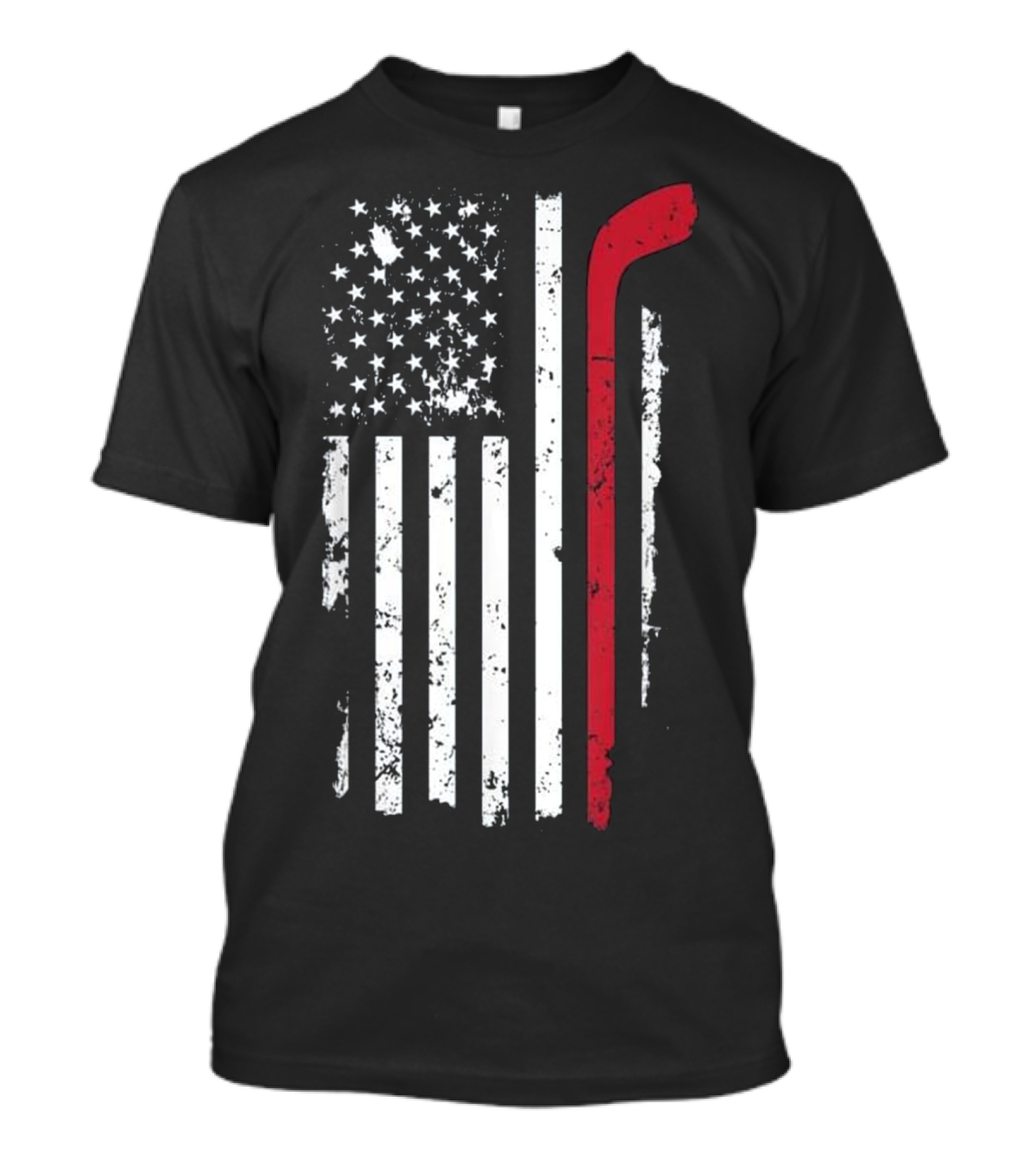 USA American Flag Hockey Stick T-Shirt