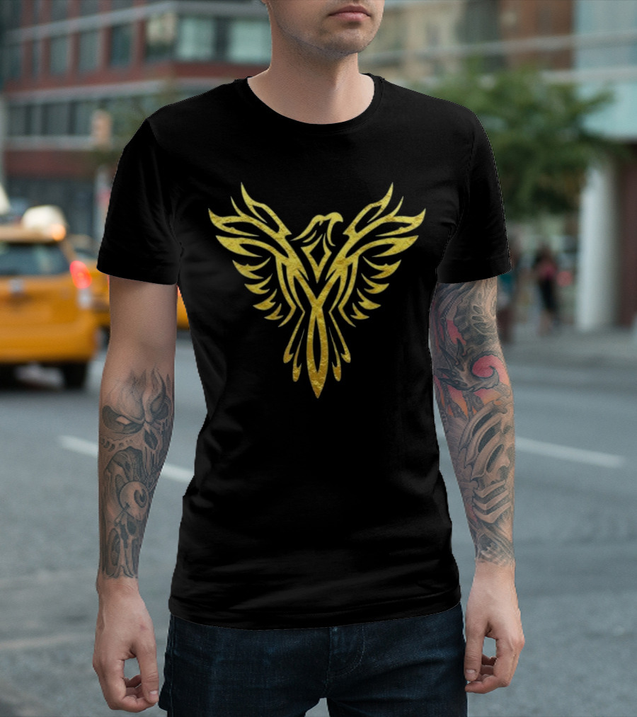 Gold Phoenix Mythical Bird Rising Winged T-Shirt