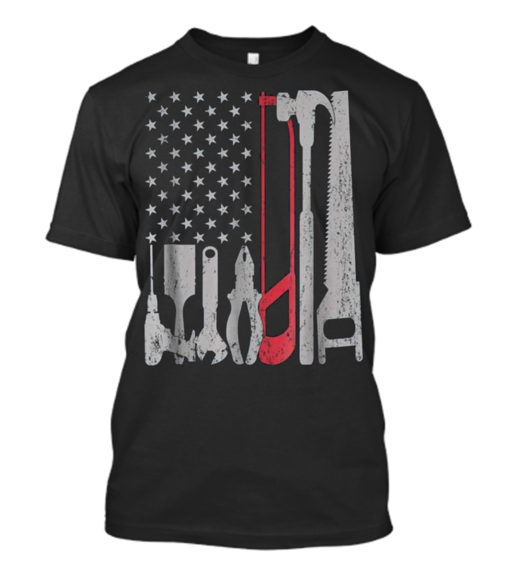USA Flag Woodworking Tools Funny American T-Shirt