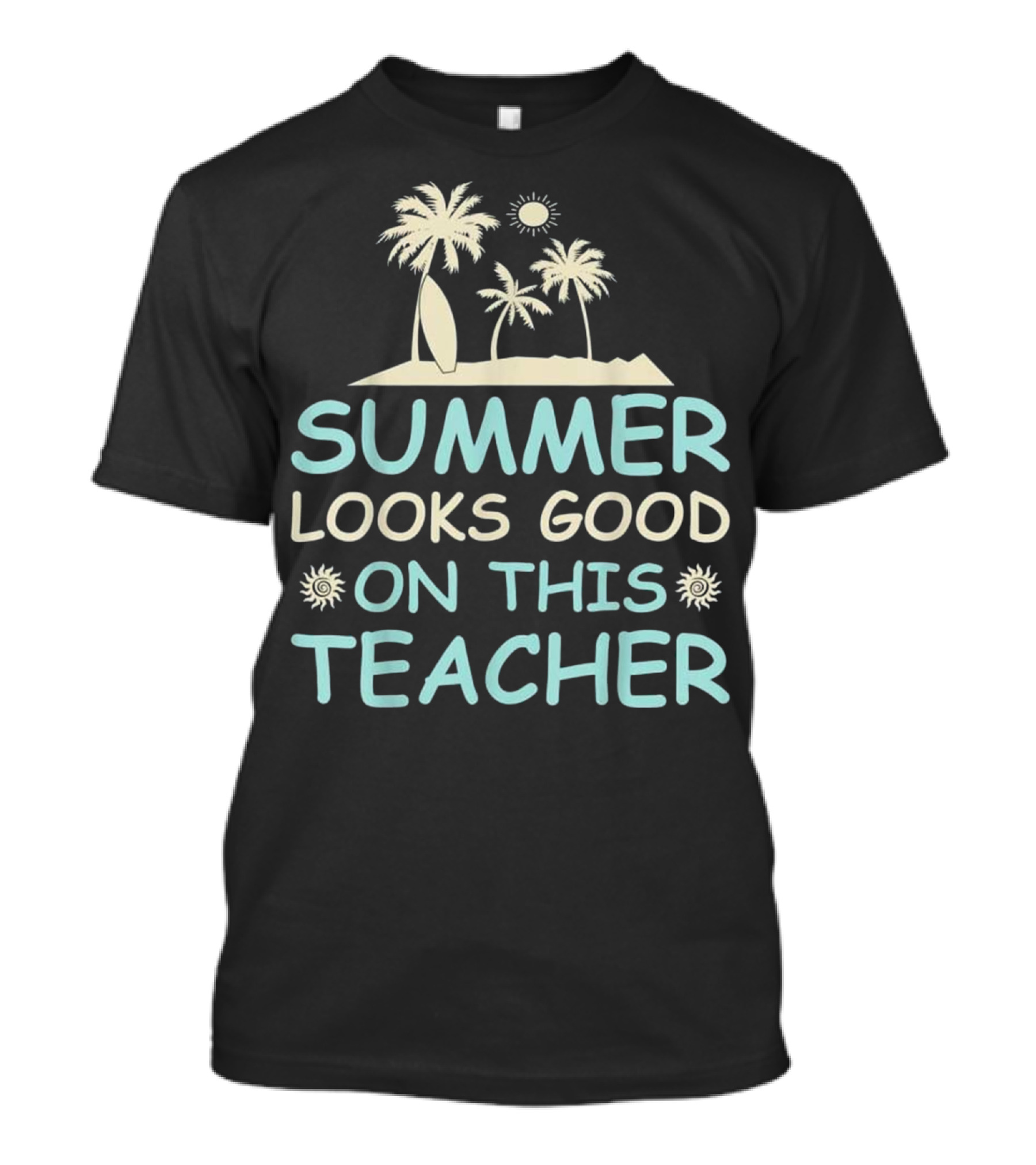 Summer Looks Good On This Teacher Tropical Palm Surf Vibes T-Shirt