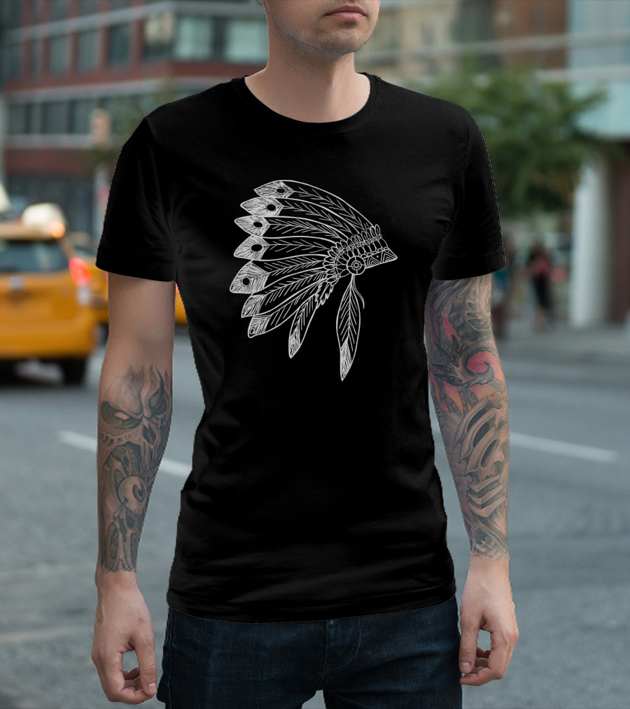 USA Native American Feather Headdress T-Shirt