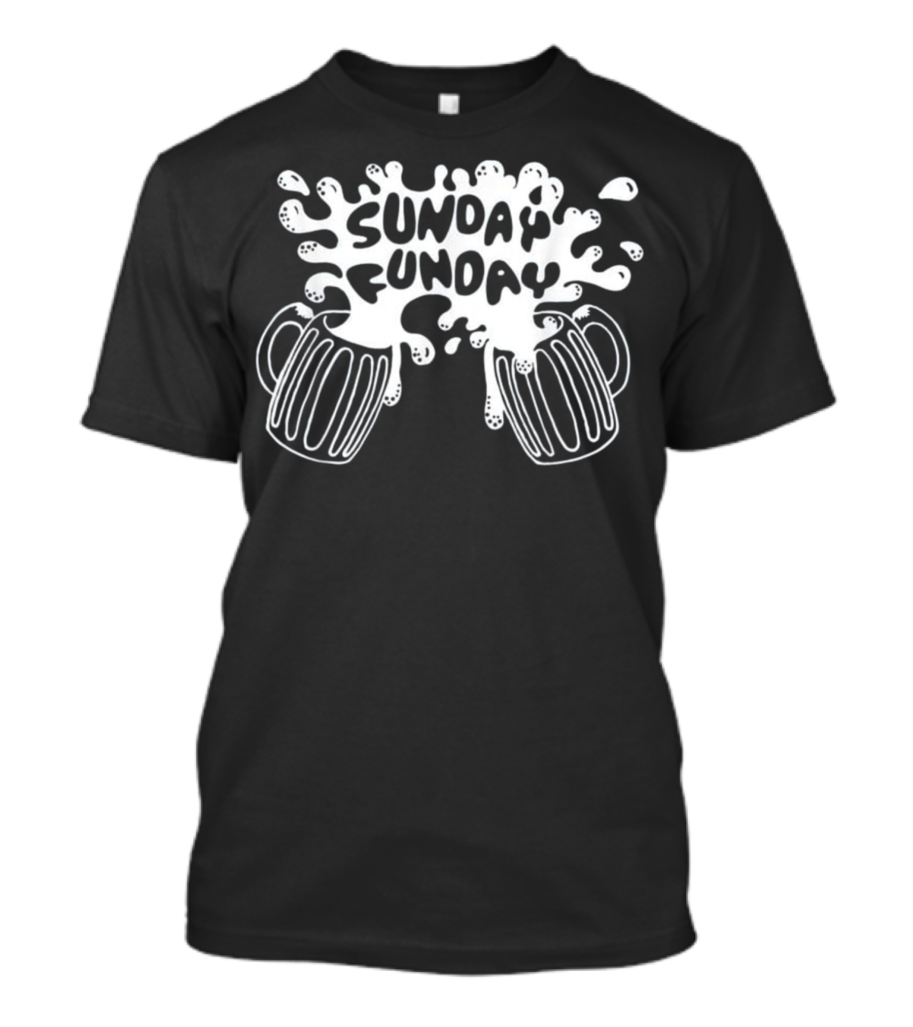 Sunday Funday Beer Mugs Splash Funny Men's T-Shirt